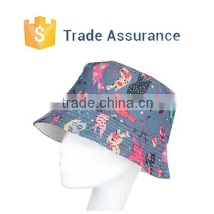 2015 Ladies Womens Colorful Bucket Hat , Summer Printing Bucket Hat, Bucket Sun Hats Caps Wholesale thumbnail-5