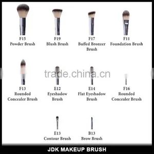Premium Nylon Hair Personalized Kabuki Makeup Brush Set 10 Pieces Powder Foundation Wooden Makeup Brushes Set With Gift Bag thumbnail-4