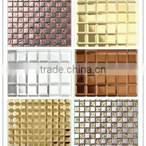 2016 Cheap Bathroom Mosaic Floor Tile Price, White and Black Metal Marble Mosaic thumbnail-2