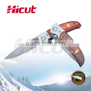 Damascus Steel Folding Knife With Liner Lock thumbnail-1