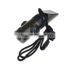 7 in 1 Emergency Survival Whistle Compass Thermometer Magnifier LED Flashlight thumbnail-1