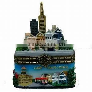 San Francisco Jewelry Box Victorian Houses Cable Car Skyline thumbnail-2