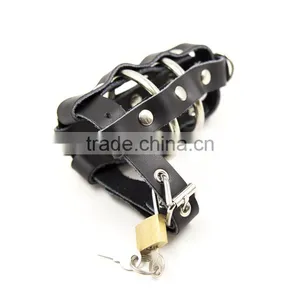 SEX TOYS STAINLESS STEEL MALE COCK RINGS WITH LEATHER ADULT SEX TOYS MALE COCK RINGS FOR SEX GAME MALE COCK RINGS WHOLESALE thumbnail-2