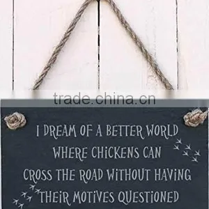 Decorative Natural Slate Hanging Sign ,welcome Plaque thumbnail-4