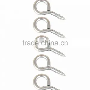 Silver Color Zinc Plated Metal Cup Hooks Eye Shape Screw Hooks Self-tapping Screws Hooks Ring thumbnail-4