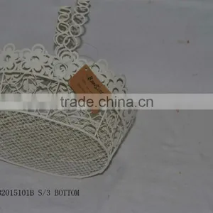 Round Metal Gift Basket With a Handle for Wedding Decoration thumbnail-6