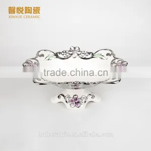 Hotel Used Ceramic Chocolate Candy Fruit Plate Golden,whole Porcelain Dish thumbnail-3