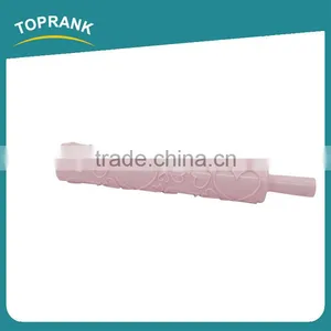 Toprank Cooking Cake Decorating Non-stick Heart Shaped Textured Rolling Pin Pastry Plastic Fondant Embossing Rolling Pin thumbnail-1