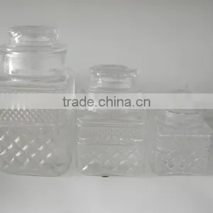 China Square Crystal Sealed Glass Jar With Glass Lid thumbnail-1