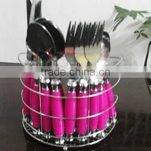 Plastic Handle 24pcs Cutlery Set in PVC Box and Low Price thumbnail-1