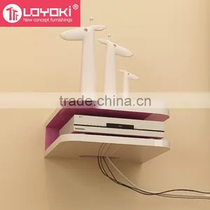 New Design Wall Mounted Mini TV Console Useful MDF Wood Wall Shelf Home Wall Decor thumbnail-4