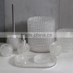 Imitate Glass Round Transparent Resin Toothbrush Holder or Tumbler thumbnail-2