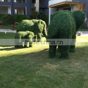 Fiberglass Elephant Sculpture With Artificial Grass thumbnail-6