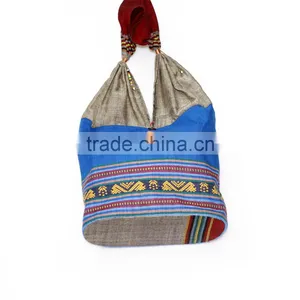 Embroidery Shoulder Bag, Mini Brocade Fabric Bags, Ethnic Handicraft Souvenirs From Vietnam thumbnail-1