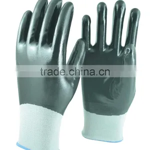 NMSAFETY 13 Gauge Grey Nitrile Coating Safety Wrok Gloves Good Performance thumbnail-1