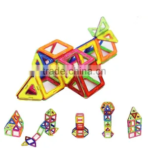 Kids/Children Educational Rainbow Construction Stacking Sets Inspire Magnetic Building Tiles Magnetic w/ Portable Box Package thumbnail-1