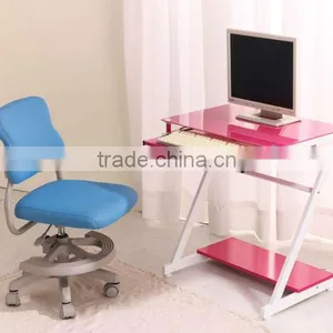 Cheap Stainless Steel Modern Glass Computer Desk thumbnail-3