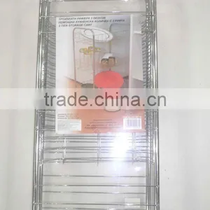 3-tier Metal Storage Cart Shelf Rack With Wheels for Home&Kitchen thumbnail-2