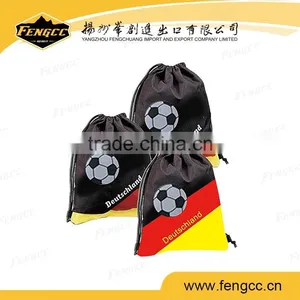 Cheap Non Woven Recyclable German Flag Drawstring Nylon Foldable Shopping Bag thumbnail-1