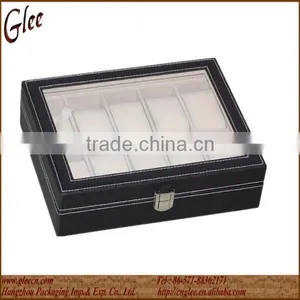 10 Slots PU Leather Men Watch Box thumbnail-1