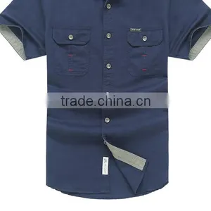 Summer Men Shirt 2015 100% Cotton Half Sleeve Shirt Outdoor Shirt for Men Sports Shirt thumbnail-3