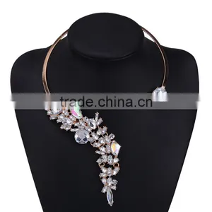 Bohemian Luxury Crystal Beads Cuff Collar Choker Necklace Women Multicolored Wedding Maxi Statement Jewelry thumbnail-1