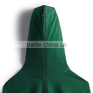 Men Stylish Green Zip up Hoodie Wholesale Blank Pullover Hoodies thumbnail-3
