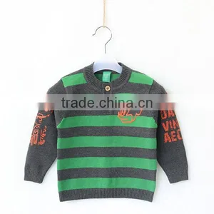 Knitted Striped Sweaters Kids Print Winter Pullover thumbnail-3