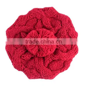 Women's Warm Knit Wool Beanie Pumpkin Ball Pumpkin Ladies Winter Wool Hat 9083 thumbnail-5