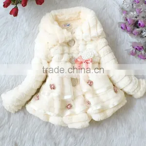 Children's Girls Elegant Baby Faux Fur Fleece Lined Kid Coat 18908 thumbnail-1