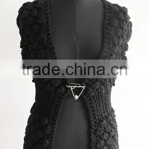 Fashion Ladies Sleeveless Hand Crochet Cardigan Sweater thumbnail-1