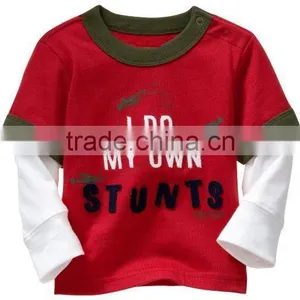 BOYS PRINTED LONG SLEEVE T.SHIRT WITH CONTRAST SLEEVES thumbnail-1
