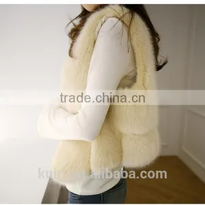 2017 Wommens Short Secction Faux Fox Fur Vest Casual Winter And Autumn Female Sleeveless Fox Jackets Waistcoats Fpc-467 thumbnail-4