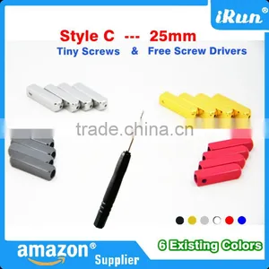 Metal Aglets Shoelace Tips in Gold/Silver/Gun Black/White/Red/Blue 6 Colors - Set of 4 Tips And Screws Includes Screwdriver thumbnail-1