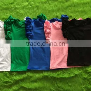Wholesale 2017 Baby Girls Clothing Solid Color Flutter Icing Shirts Summer Hot Clothes Children Girl thumbnail-3
