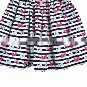 New Classic Stripes Muti-layers Summer Latest Fashion Dresses With Bow Print thumbnail-4