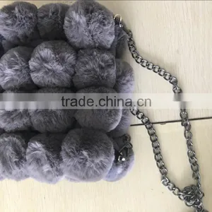 Hot Selling Women Wholesale Fake Fur Rabbit Fashion Dinner Clutch Bag thumbnail-1