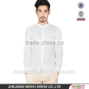 Rolled Sleeve Mandarin Collar Hemp Linen Shirt for Men thumbnail-1