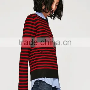 2017 Men Creative Youthful Pullover Stripe Woollen Sweaters for Custom Wholesale thumbnail-2