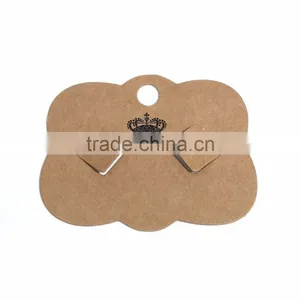 Paper Jewelry Display Card Cloud Brown Crown Pattern 8cm(3 1/8") x 6cm(2 3/8"), 1 Piece thumbnail-1