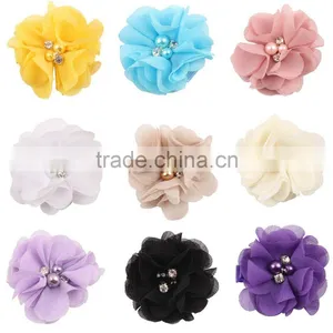 Handmade Pearl Rhinestone Flower Hairpin and Selling Foreign Trade for the 18 Color Optional Clip Flower thumbnail-3