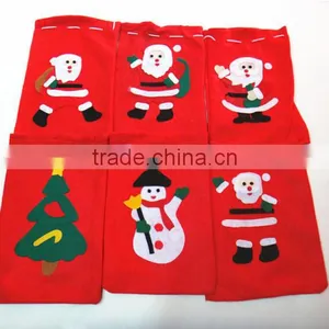 Santa Claus Christmas Drawstring Felt Bag thumbnail-1
