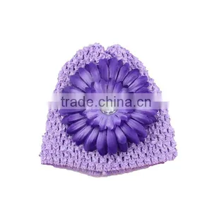 Corchet Beanies Baby Hat With Flower thumbnail-6