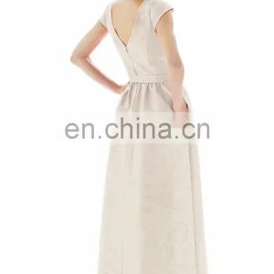 Fancy Cap Sleeve Full Length Evening Gown With V-back thumbnail-2