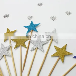 Blue Glitter Stars Cupcake Topper Birthday Party Cake Decorations thumbnail-6