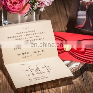 Luxury Greeting Card 6005 Free Customized Printing Red Wedding Invitation Cards thumbnail-5