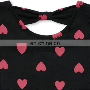 OEM Services 12 Year Old Without Elbow Sleeve Printed Children Girl Dress thumbnail-3