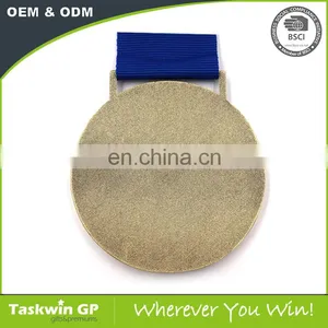 Antique Gold Plated Free Design Custom Sport Medals With Ribbon thumbnail-5