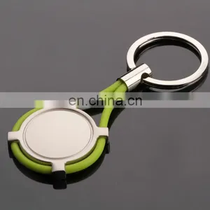 CE Certificated Factory Plastic Silicone Round Shape Key Chain Silicone Bracelet Key Ring thumbnail-1