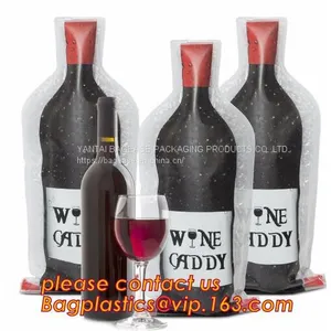 USA Amazon WineSkin Protector Reusable Wine Bottle Transport Bubble Packaging Bag,Breakage-proof Clear PVC Wine Bottle P thumbnail-1